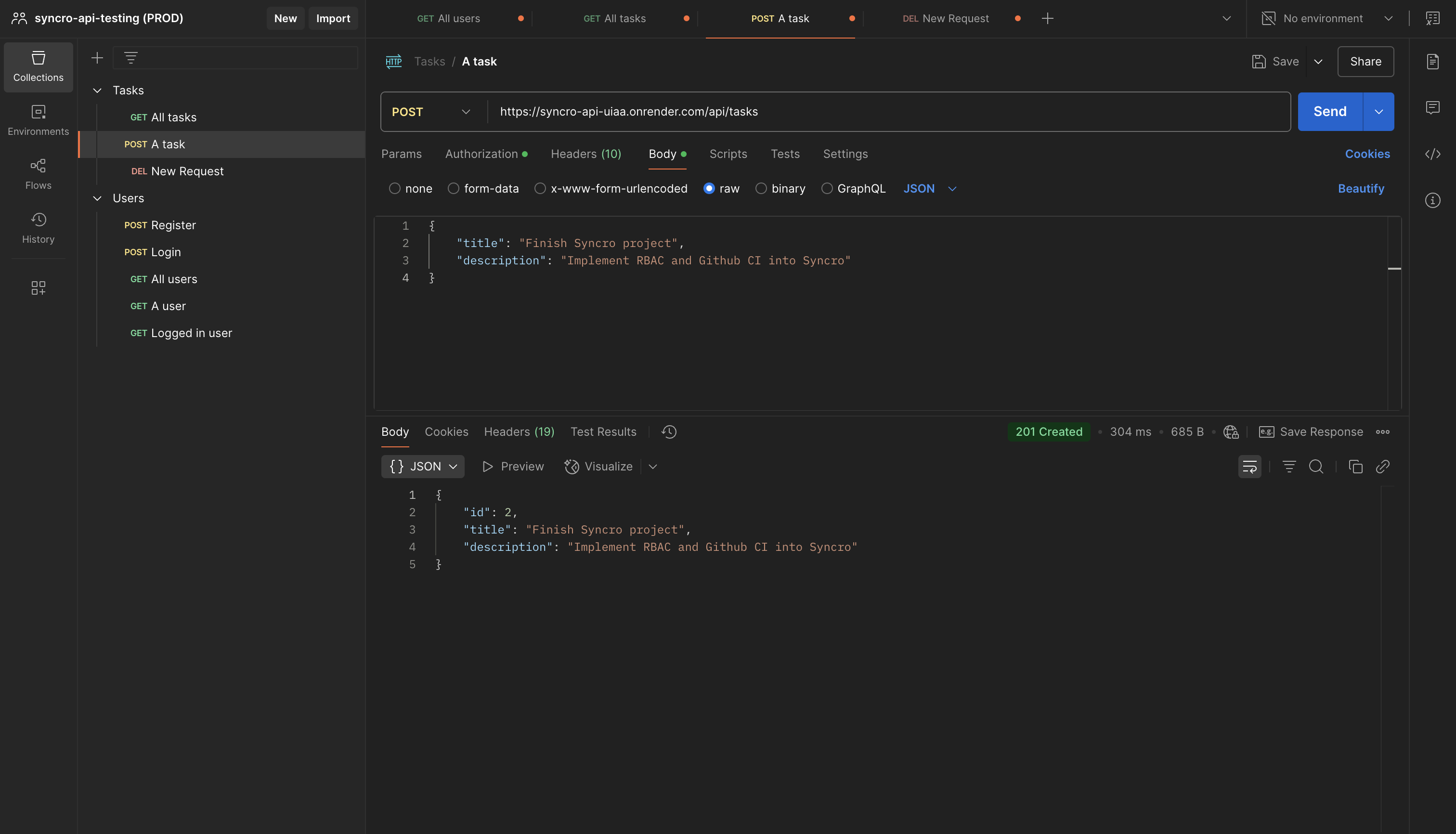 Create task
